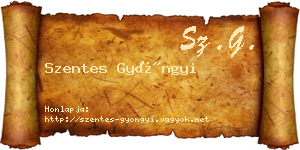Szentes Gyöngyi névjegykártya