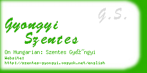 gyongyi szentes business card